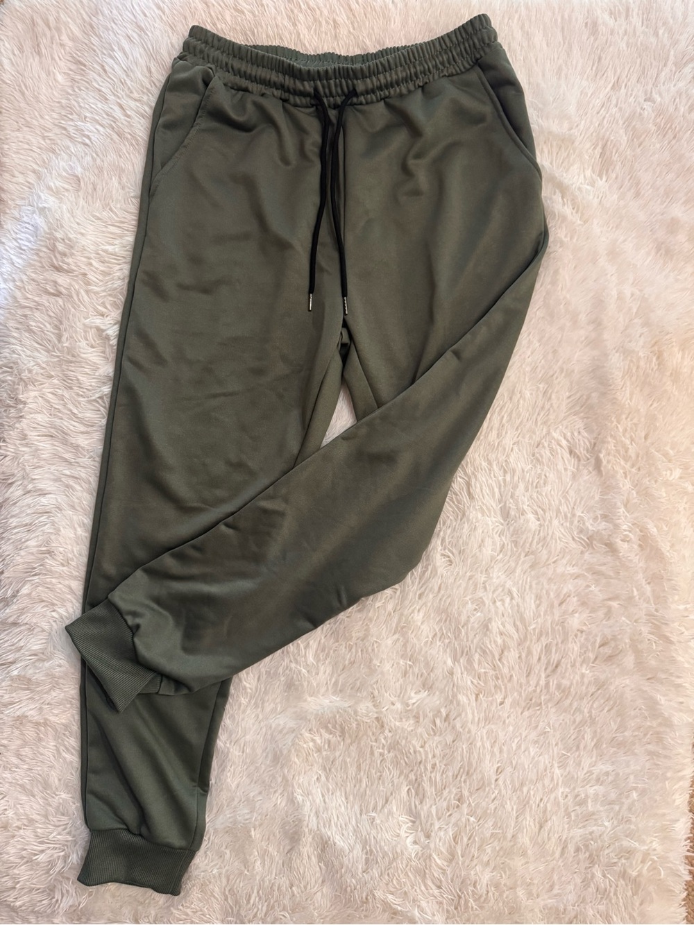 SHEIN Men's Dark Olive Drawstring Jogger Pants